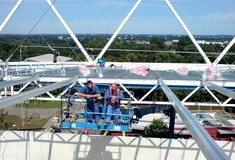 Makrolon-Dachmodul-Installation, BayArena